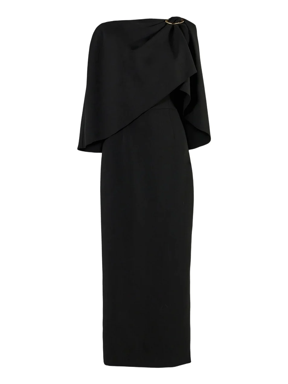 Carolina Herrera Women's Stretch Virgin-Wool Draped Cape Midi Dress