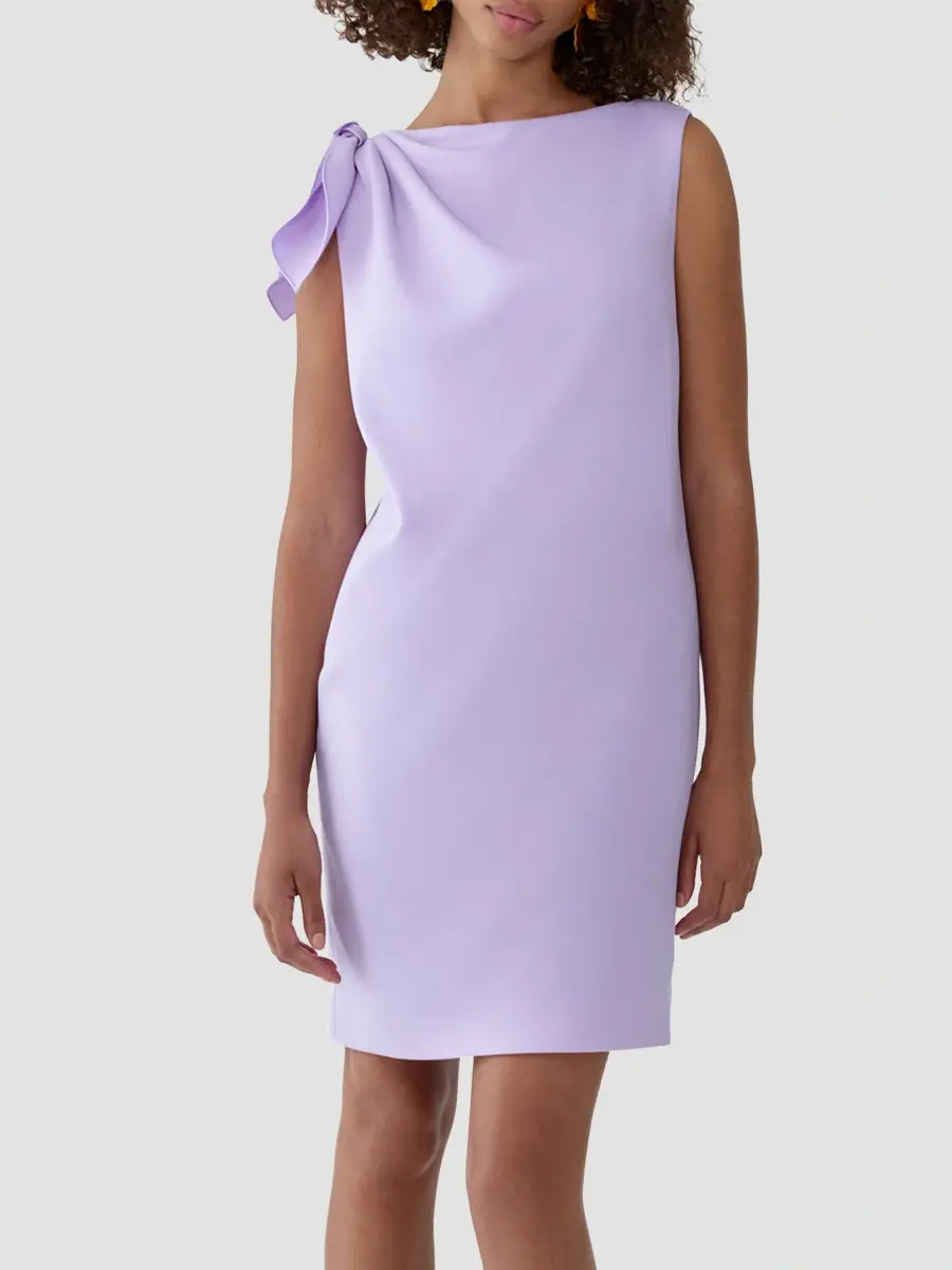 Carolina Herrera Women's Stretch-Virgin Wool Bow Mini Dress | Thumbnail 4