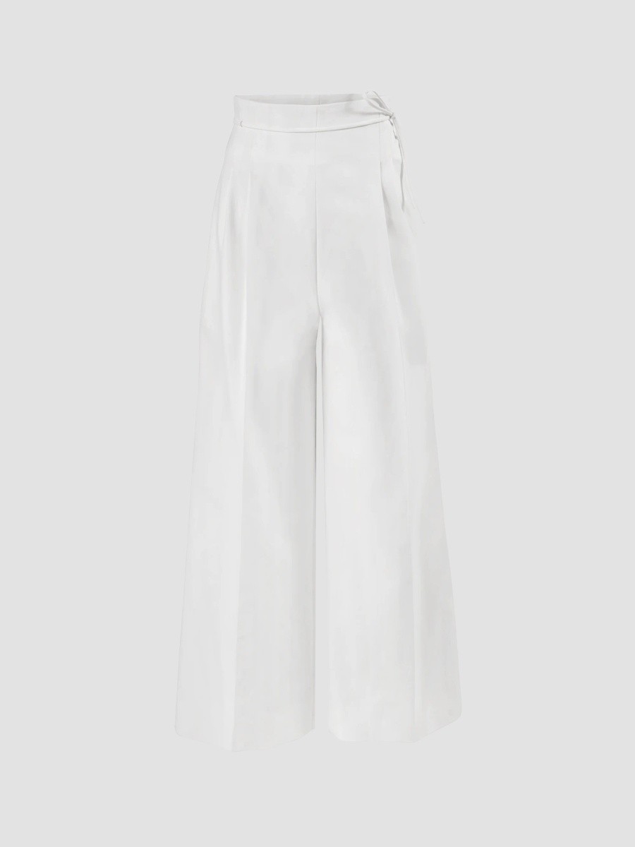 Women's Stretch Cotton High-Rise Wide-Leg Crop Pants Women's Stretch Cotton High-Rise Wide-Leg Crop Pants