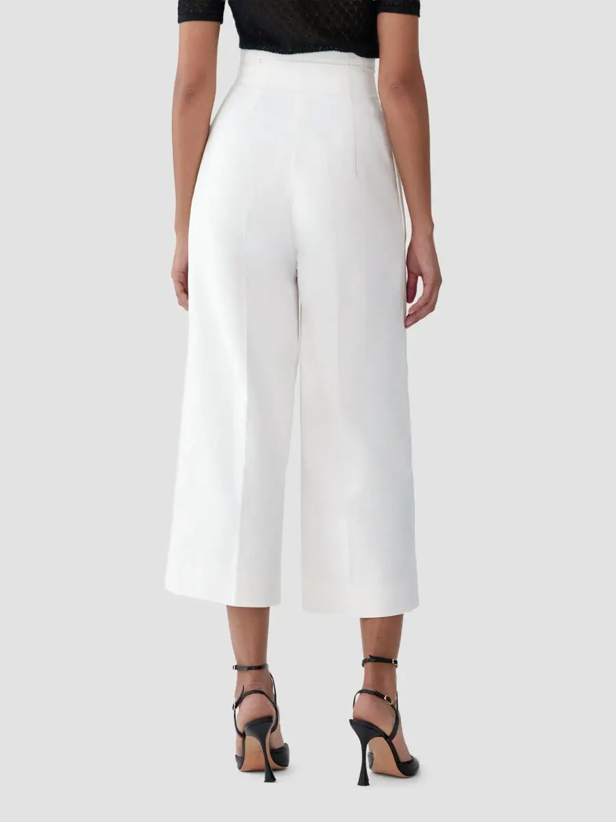 Carolina Herrera Women's Stretch Cotton High-Rise Wide-Leg Crop Pants | Thumbnail 3 Carolina Herrera Women's Stretch Cotton High-Rise Wide-Leg Crop Pants | Thumbnail 3