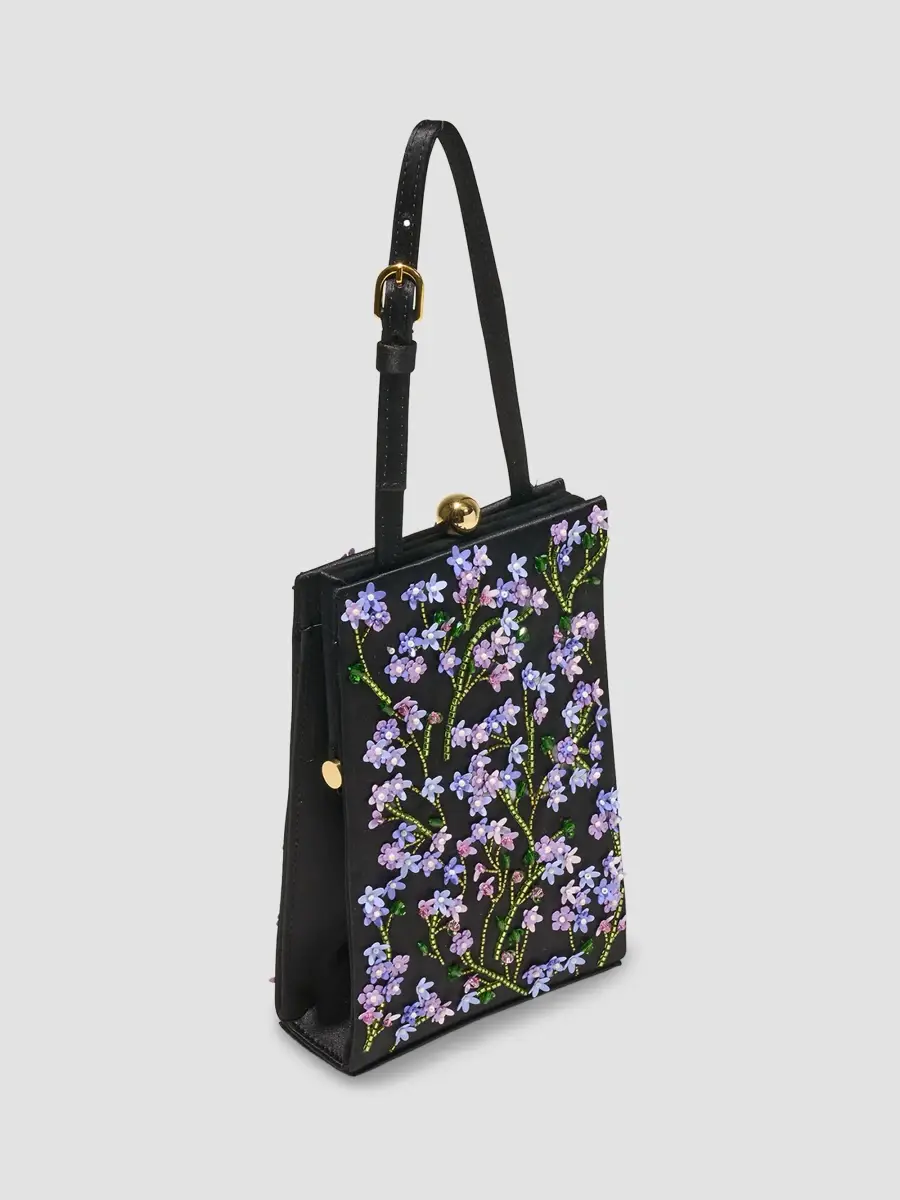 Carolina Herrera Women's Jacqueline Embellished Satin Top Handle Bag | Thumbnail 2 Carolina Herrera Women's Jacqueline Embellished Satin Top Handle Bag | Thumbnail 2