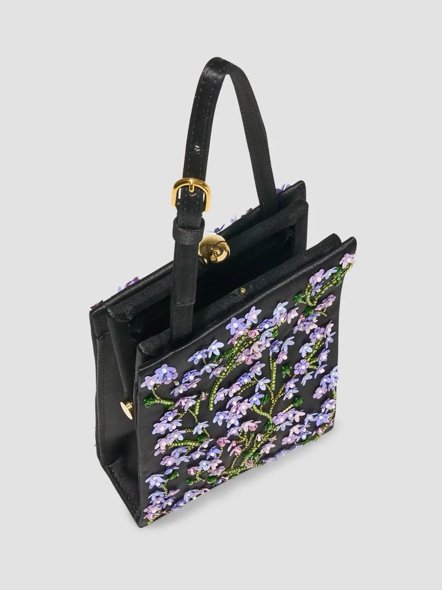 Carolina Herrera Women's Jacqueline Embellished Satin Top Handle Bag | Thumbnail 3 Carolina Herrera Women's Jacqueline Embellished Satin Top Handle Bag | Thumbnail 3