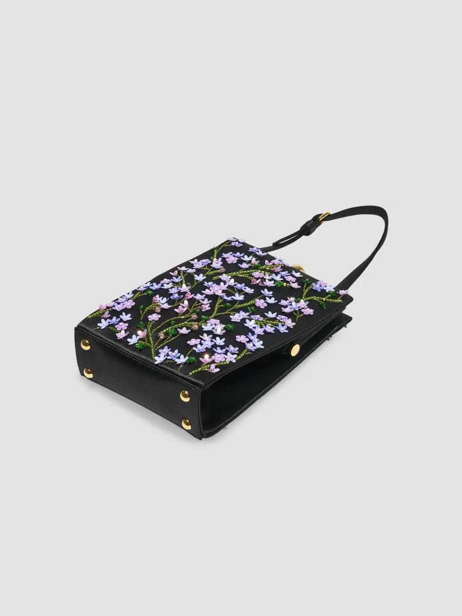 Carolina Herrera Women's Jacqueline Embellished Satin Top Handle Bag | Thumbnail 4 Carolina Herrera Women's Jacqueline Embellished Satin Top Handle Bag | Thumbnail 4