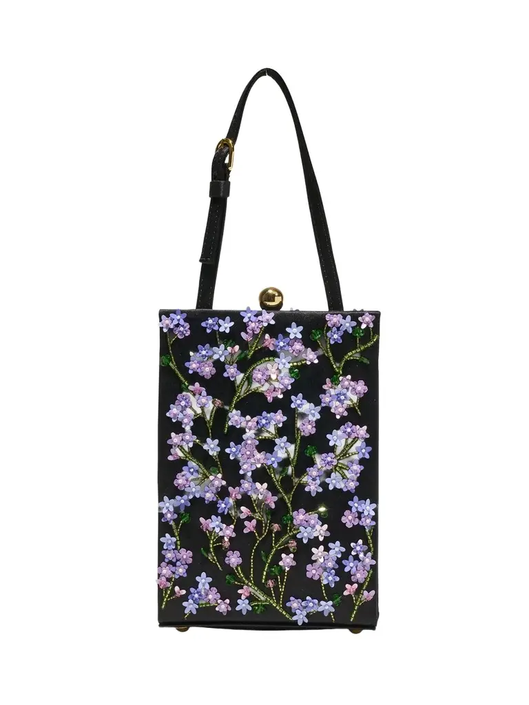 Carolina Herrera Women's Jacqueline Embellished Satin Top Handle Bag