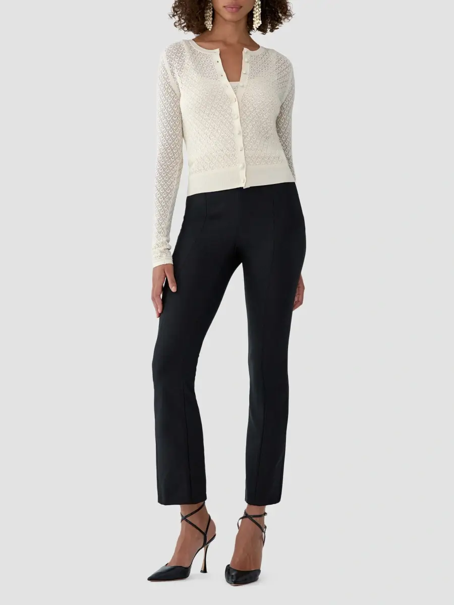 Carolina Herrera Women's Pointelle-Knit Crewneck Cardigan | Thumbnail 2