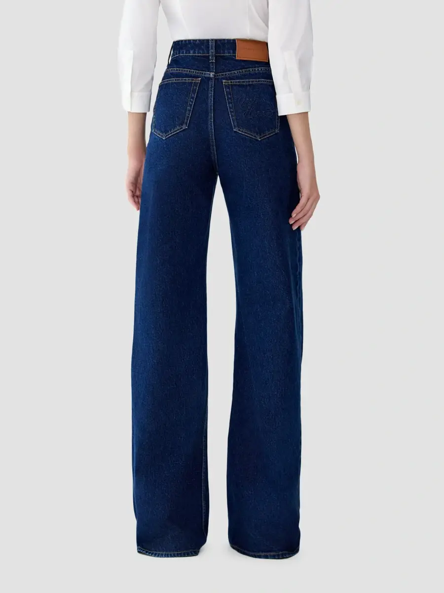 Carolina Herrera Women's High-Rise Wide-Leg Jeans | Thumbnail 3 Carolina Herrera Women's High-Rise Wide-Leg Jeans | Thumbnail 3