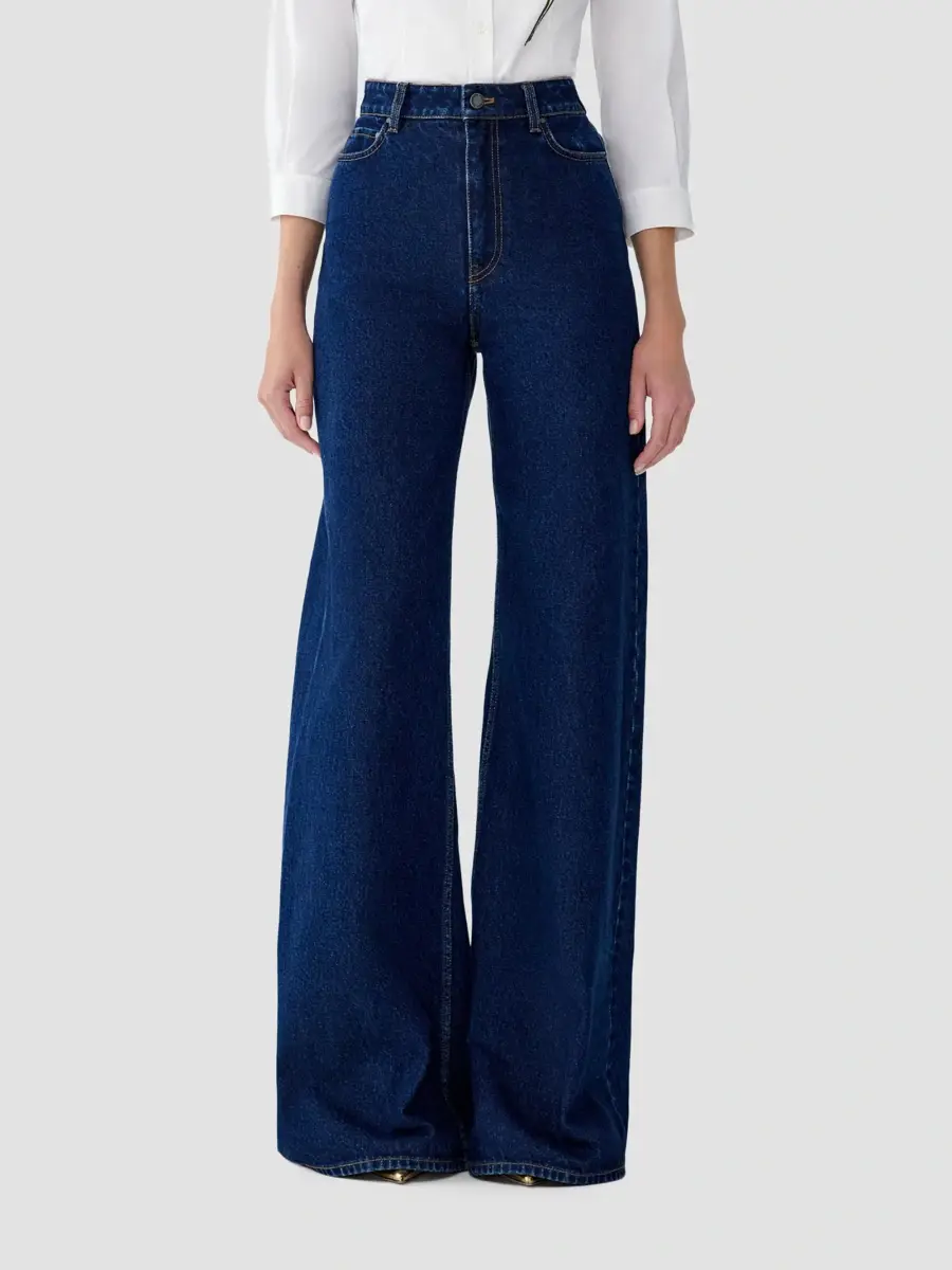 Carolina Herrera Women's High-Rise Wide-Leg Jeans | Thumbnail 4 Carolina Herrera Women's High-Rise Wide-Leg Jeans | Thumbnail 4