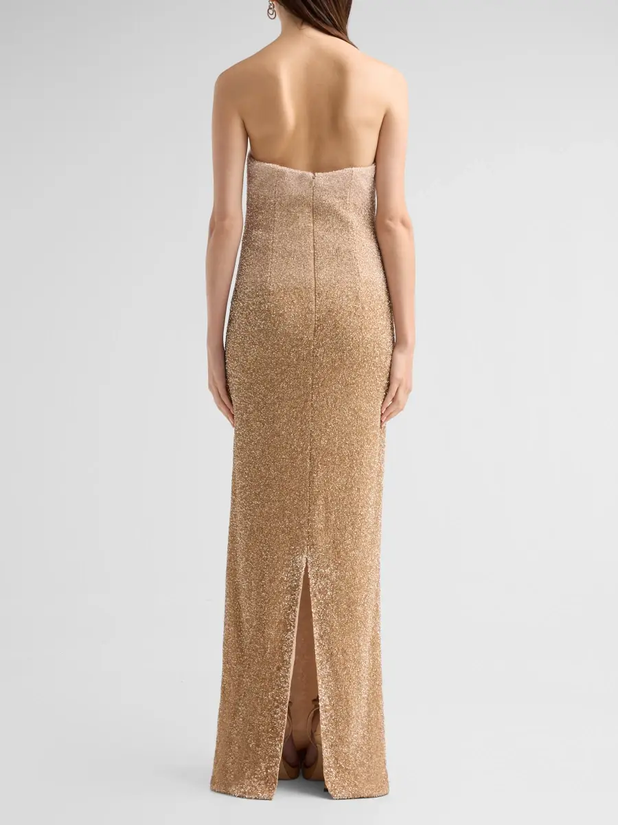 PAMELLA ROLAND Women's Beaded Tulle One-Shoulder Gown | Thumbnail 3 PAMELLA ROLAND Women's Beaded Tulle One-Shoulder Gown | Thumbnail 3