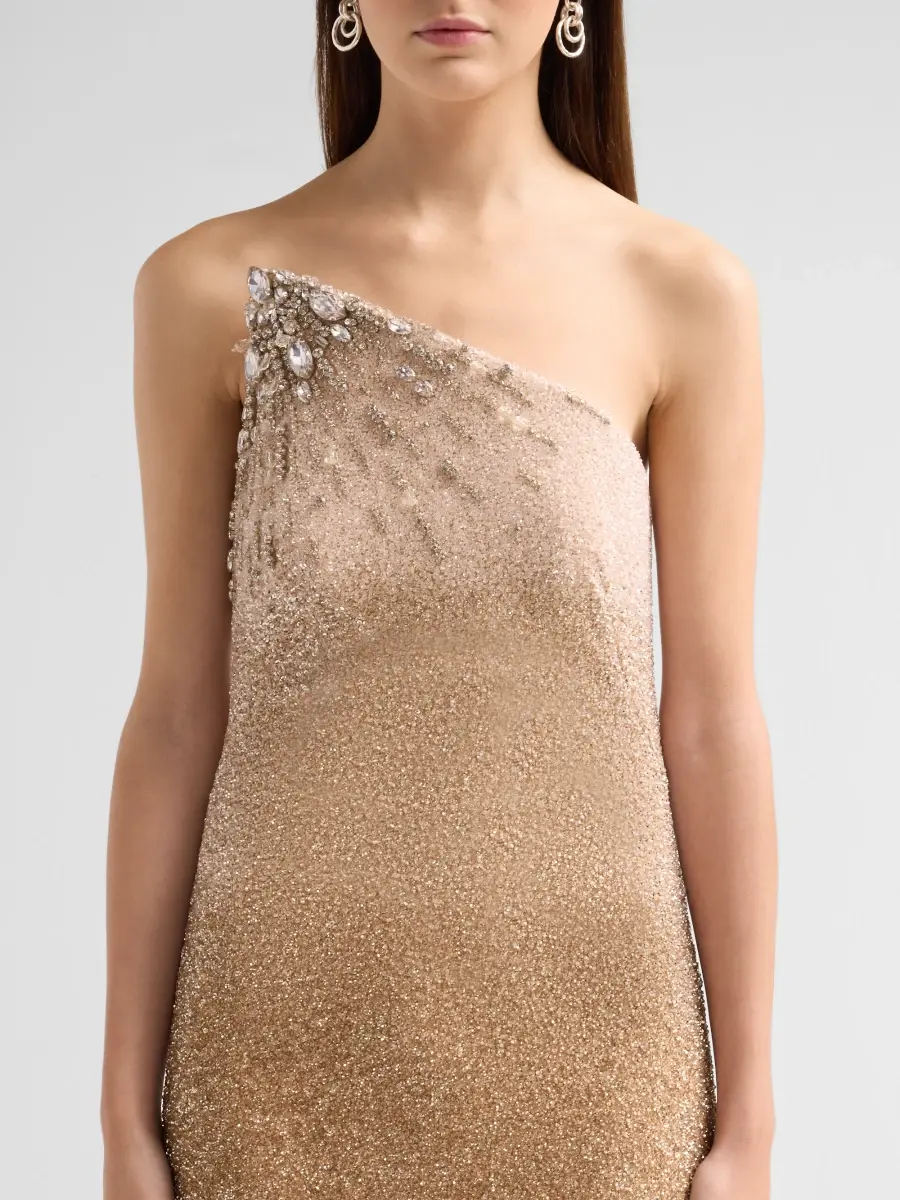 PAMELLA ROLAND Women's Beaded Tulle One-Shoulder Gown | Thumbnail 5 PAMELLA ROLAND Women's Beaded Tulle One-Shoulder Gown | Thumbnail 5