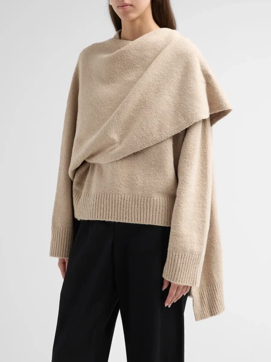Altuzarra Women's Palmer Draped Cotton-Blend Sweater | Thumbnail 4 Altuzarra Women's Palmer Draped Cotton-Blend Sweater | Thumbnail 4