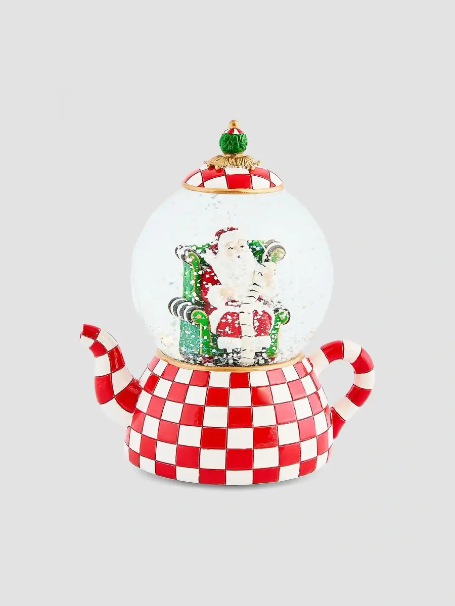 MacKenzie-Childs Check It Out Teapot Snow Globe | Thumbnail 2 MacKenzie-Childs Check It Out Teapot Snow Globe | Thumbnail 2