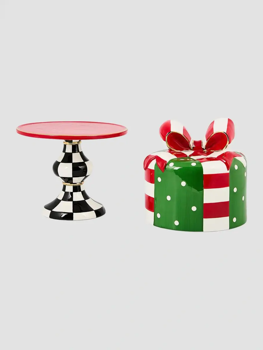 MacKenzie-Childs Check It Out Gift Lidded Cake Stand | Thumbnail 2 MacKenzie-Childs Check It Out Gift Lidded Cake Stand | Thumbnail 2