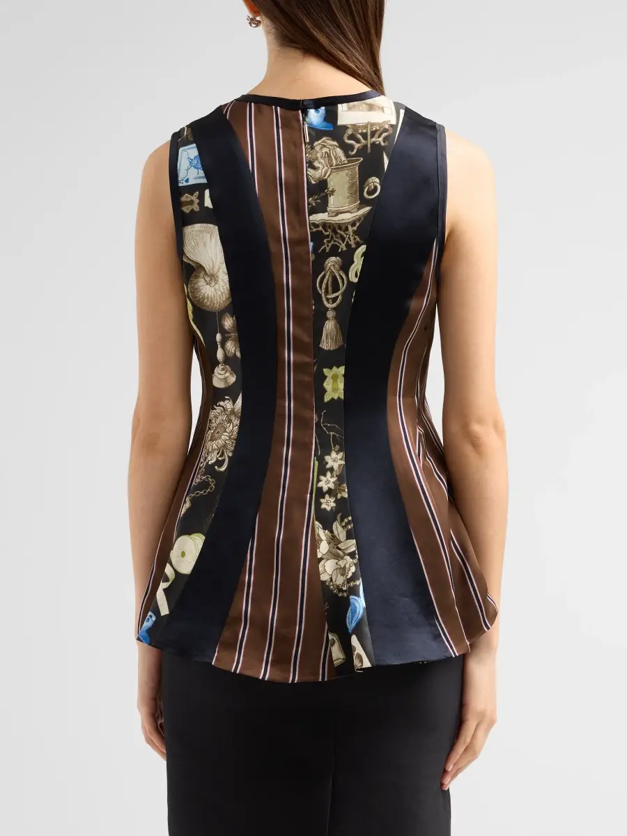 Jason Wu Collection Women's Mixed-Media Paneled Silk Sleeveless Top | Thumbnail 3 Jason Wu Collection Women's Mixed-Media Paneled Silk Sleeveless Top | Thumbnail 3
