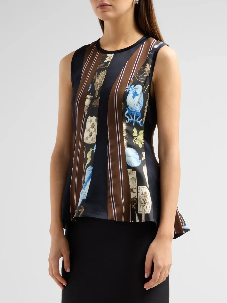 Jason Wu Collection Women's Mixed-Media Paneled Silk Sleeveless Top | Thumbnail 4 Jason Wu Collection Women's Mixed-Media Paneled Silk Sleeveless Top | Thumbnail 4