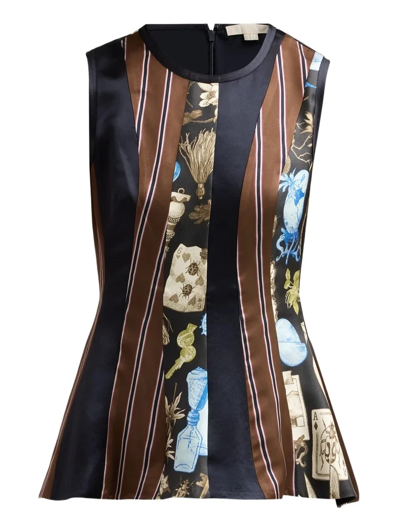 Jason Wu Collection Women's Mixed-Media Paneled Silk Sleeveless Top
