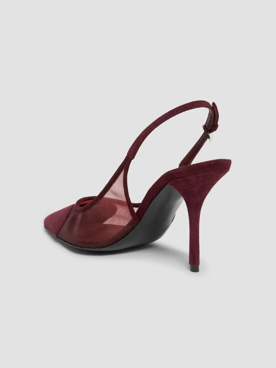 Alaïa Women's Le Coeur 90MM Mesh-Suede Slingback Pumps | Thumbnail 4 Alaïa Women's Le Coeur 90MM Mesh-Suede Slingback Pumps | Thumbnail 4