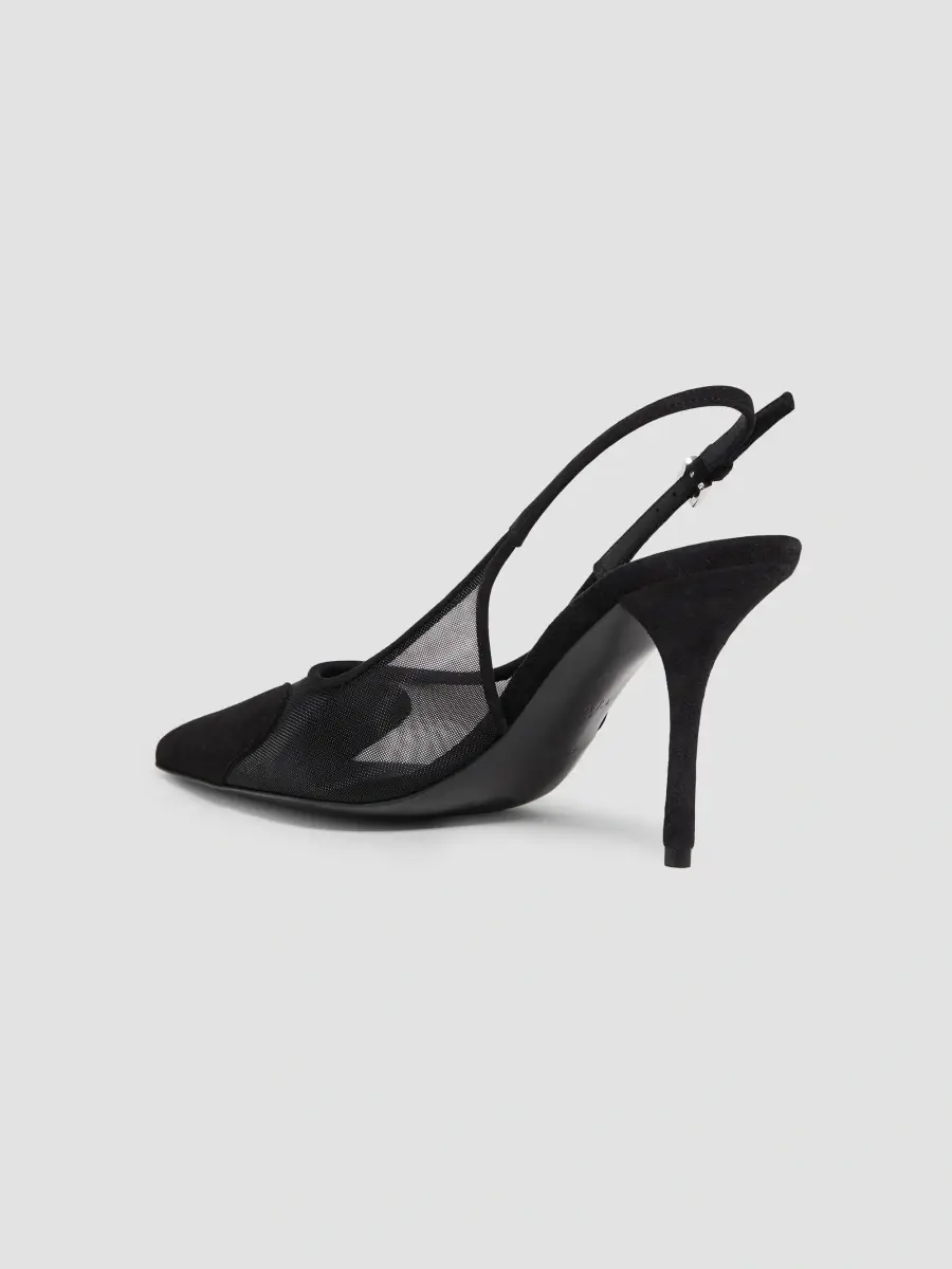 Alaïa Women's Le Coeur 90MM Mesh-Suede Slingback Pumps | Thumbnail 4 Alaïa Women's Le Coeur 90MM Mesh-Suede Slingback Pumps | Thumbnail 4