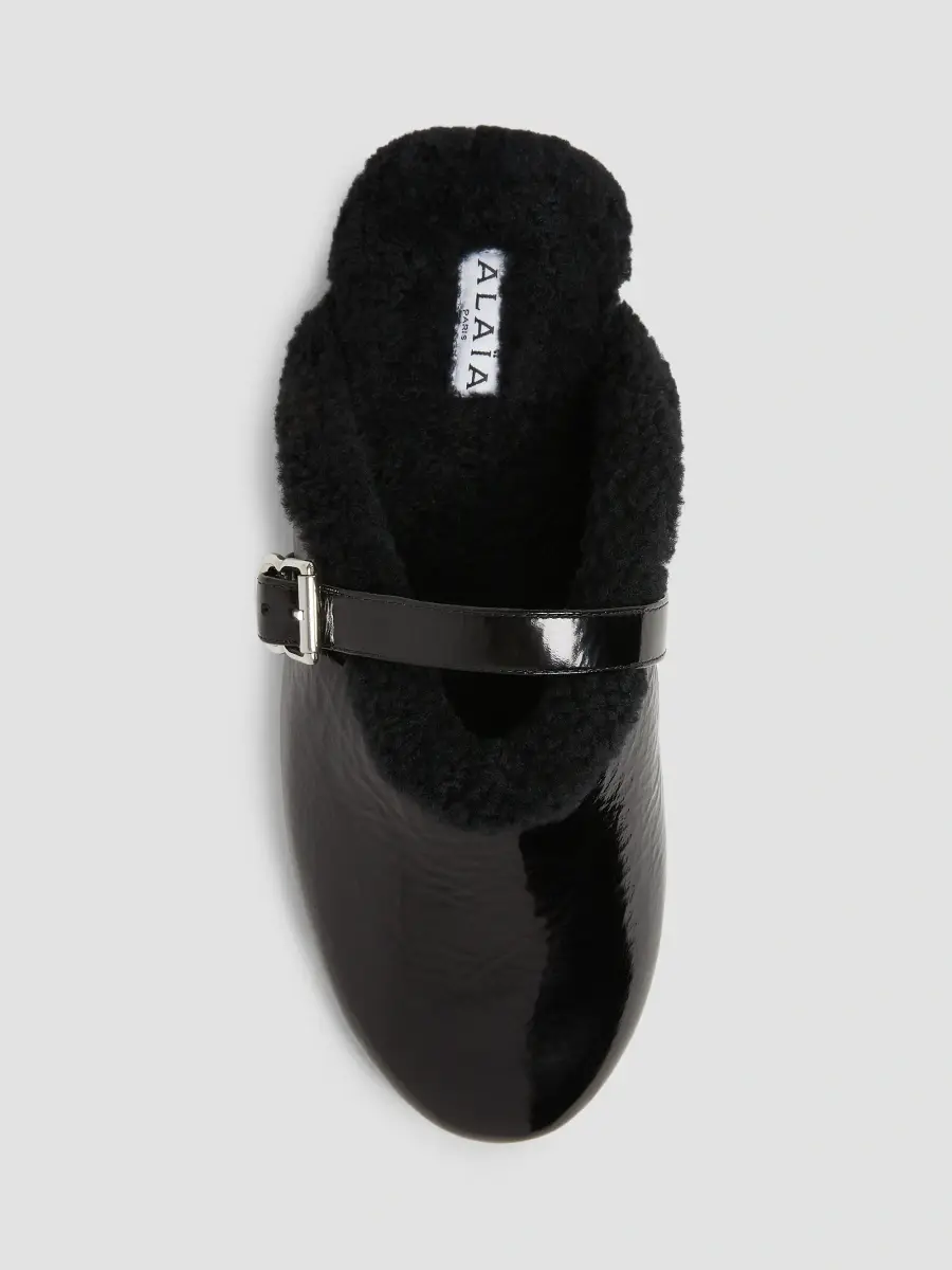 Alaïa Women's La Ballerine Shearling-Lined Patent Leather Mules | Thumbnail 5 Alaïa Women's La Ballerine Shearling-Lined Patent Leather Mules | Thumbnail 5