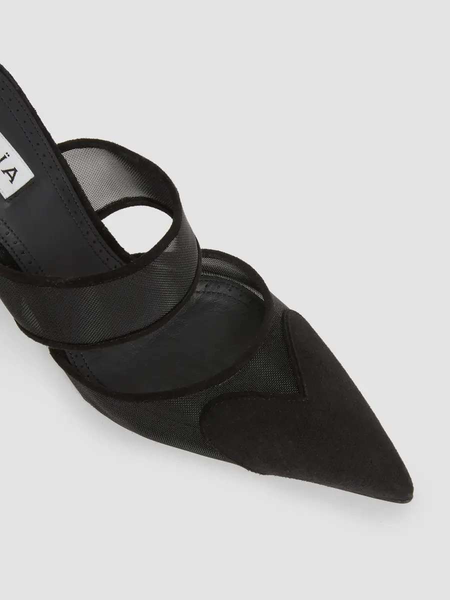 Alaïa Women's Coeur 90MM Mesh-Suede Mules | Thumbnail 5 Alaïa Women's Coeur 90MM Mesh-Suede Mules | Thumbnail 5