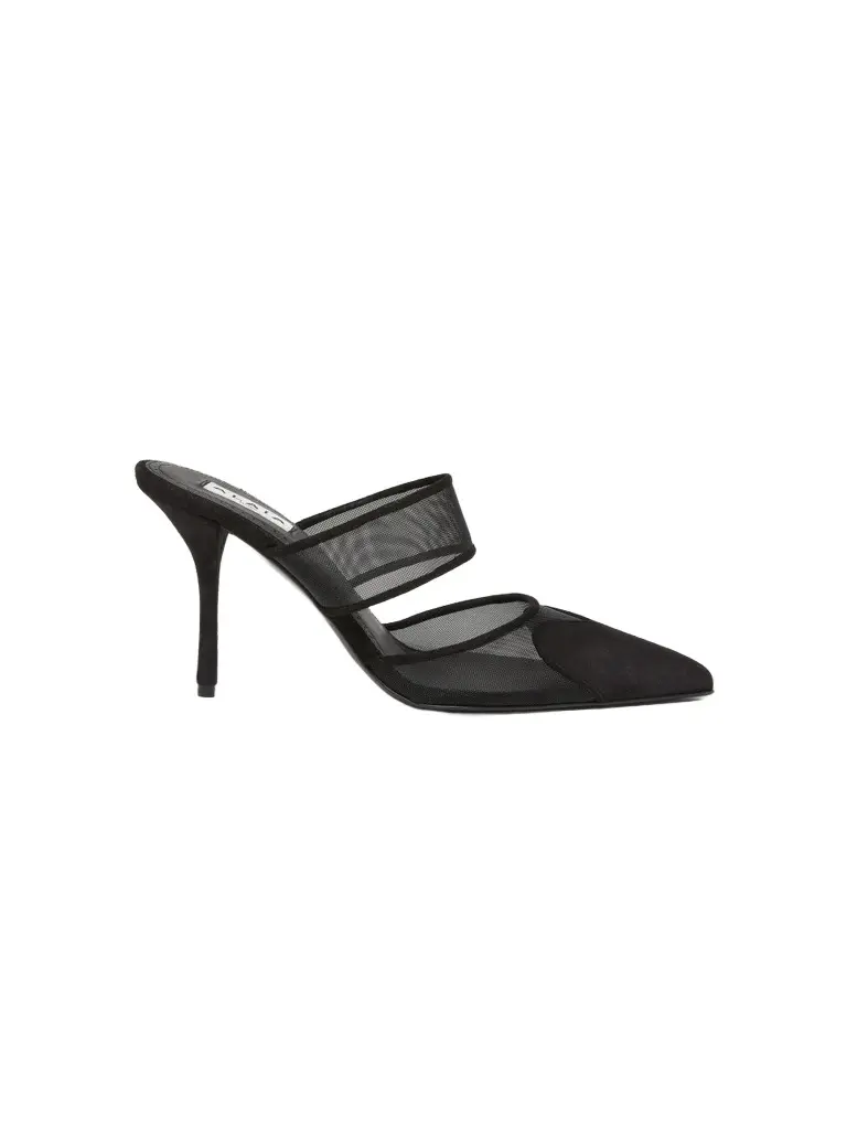 Alaïa Women's Coeur 90MM Mesh-Suede Mules