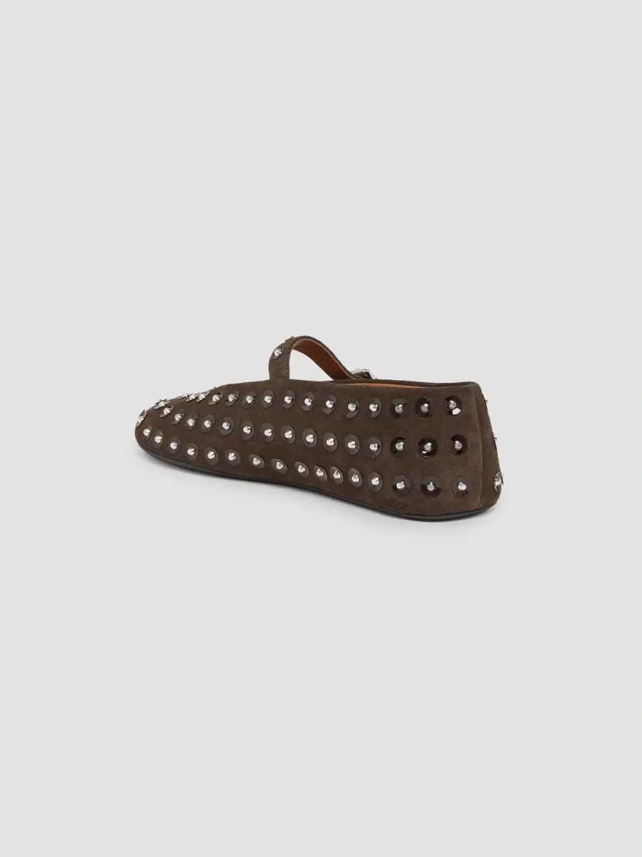 Alaïa Women's Studded Suede Ballet Flats | Thumbnail 4 Alaïa Women's Studded Suede Ballet Flats | Thumbnail 4