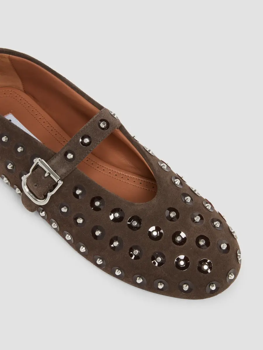 Alaïa Women's Studded Suede Ballet Flats | Thumbnail 5 Alaïa Women's Studded Suede Ballet Flats | Thumbnail 5