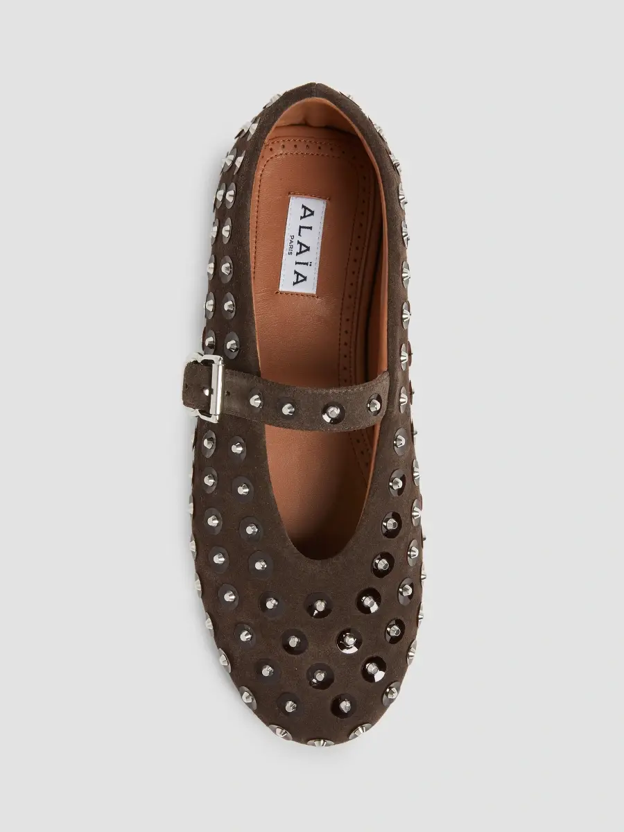 Alaïa Women's Studded Suede Ballet Flats | Thumbnail 6 Alaïa Women's Studded Suede Ballet Flats | Thumbnail 6
