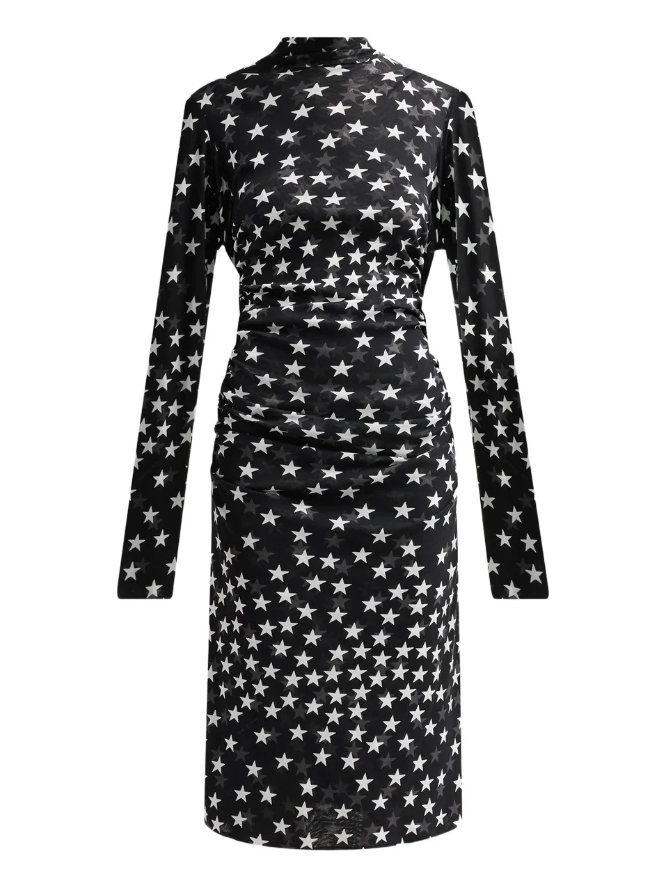 Stella McCartney Women's Star Print Mesh Mock Turtleneck Midi Dress