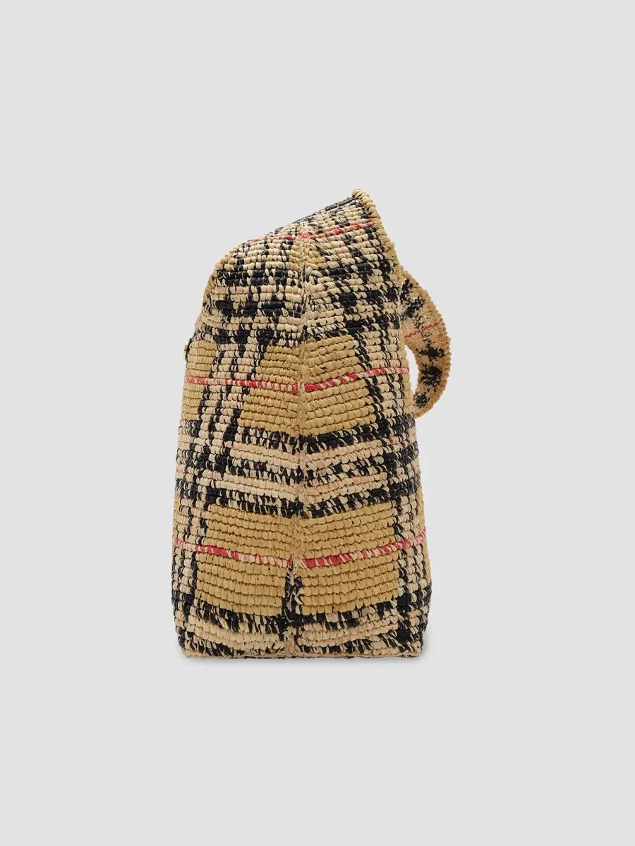 Burberry Women's Margate Small Checked Raffia & Leather Shoulder Bag | Thumbnail 5 Burberry Women's Margate Small Checked Raffia & Leather Shoulder Bag | Thumbnail 5