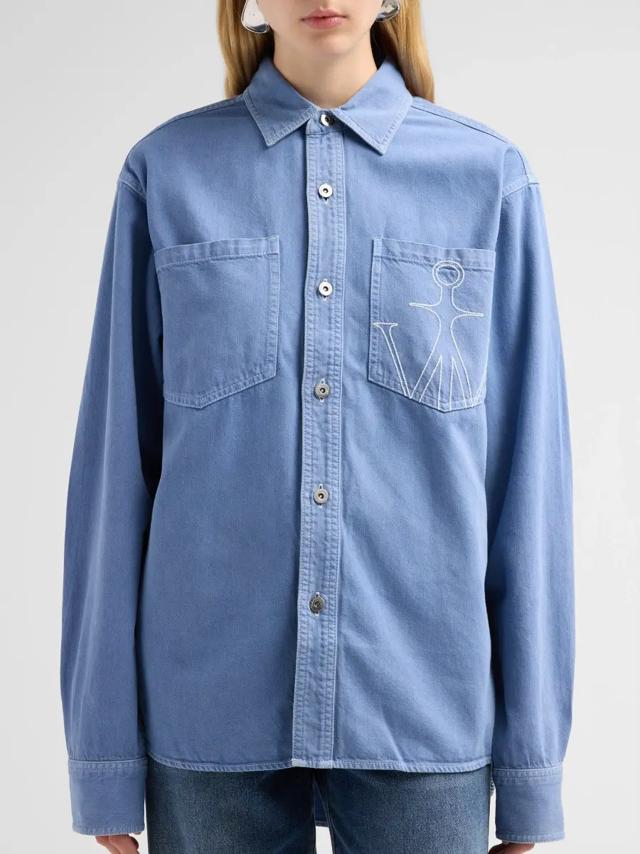 JW Anderson Women's Stitched Logo Denim Oversized Shirt | Thumbnail 5 JW Anderson Women's Stitched Logo Denim Oversized Shirt | Thumbnail 5