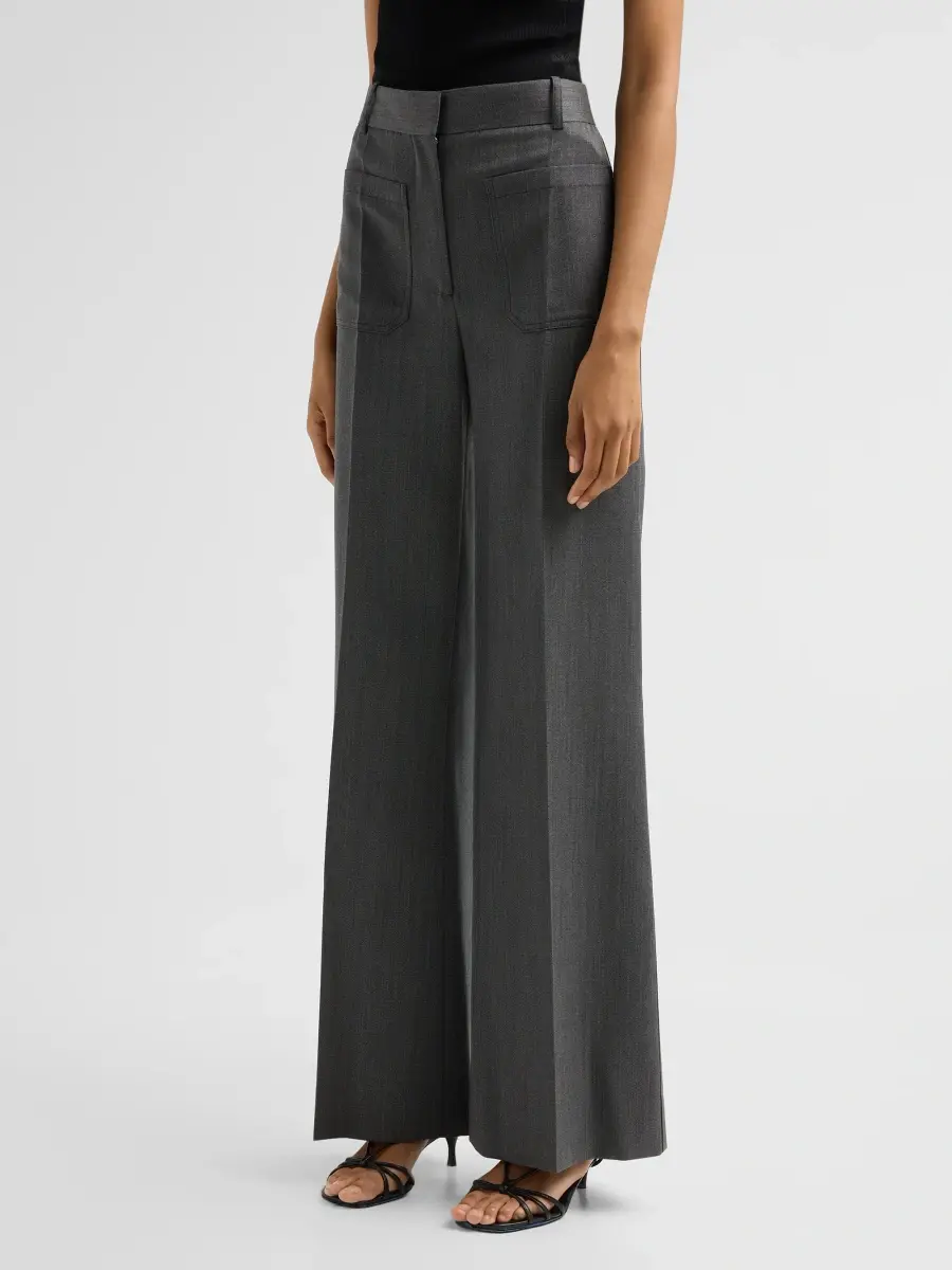 Victoria Beckham Women's Alina Crease Wool Trousers | Thumbnail 4 Victoria Beckham Women's Alina Crease Wool Trousers | Thumbnail 4