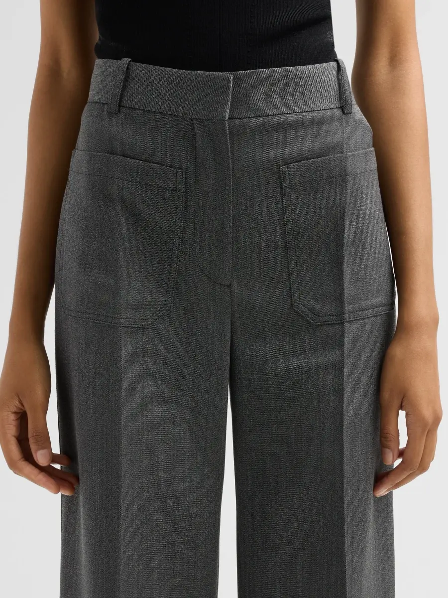 Victoria Beckham Women's Alina Crease Wool Trousers | Thumbnail 5 Victoria Beckham Women's Alina Crease Wool Trousers | Thumbnail 5