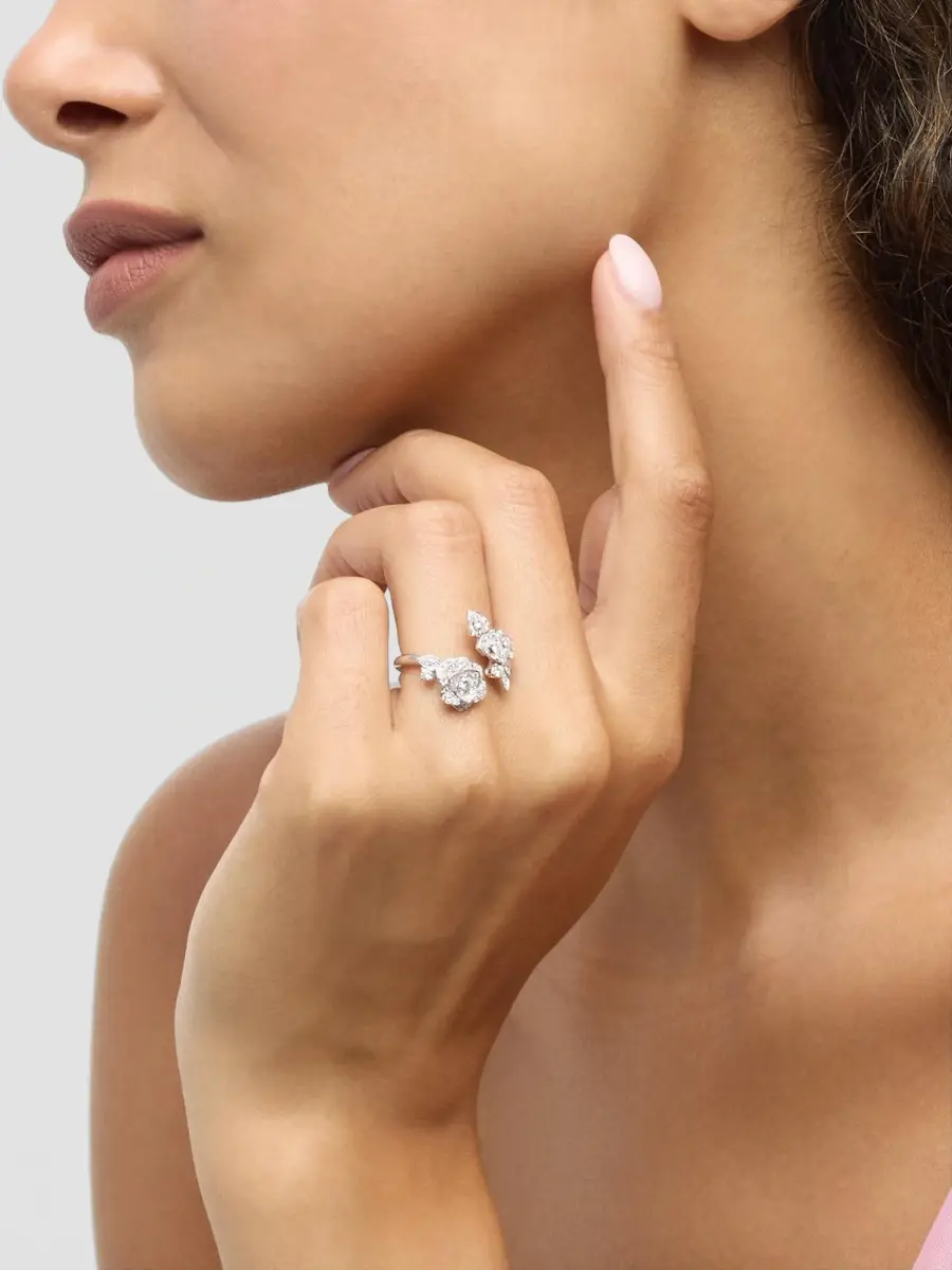 Piaget Women's Rose 18K White Gold & 0.62 TCW Diamond Bypass Ring | Thumbnail 2