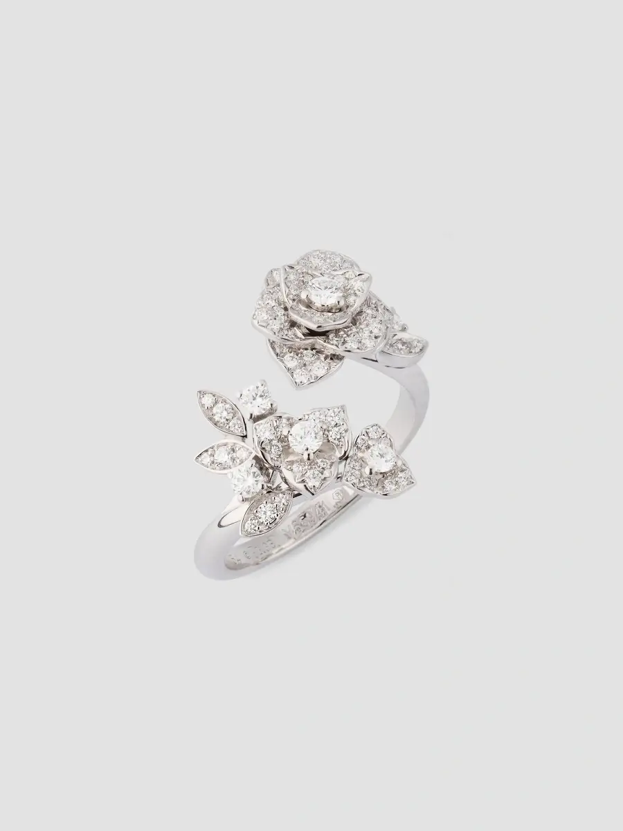 Piaget Women's Rose 18K White Gold & 0.62 TCW Diamond Bypass Ring | Thumbnail 3