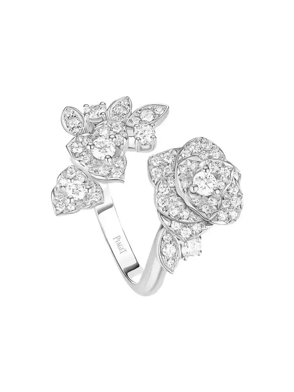 Women's Rose 18K White Gold & 0.62 TCW Diamond Bypass Ring
