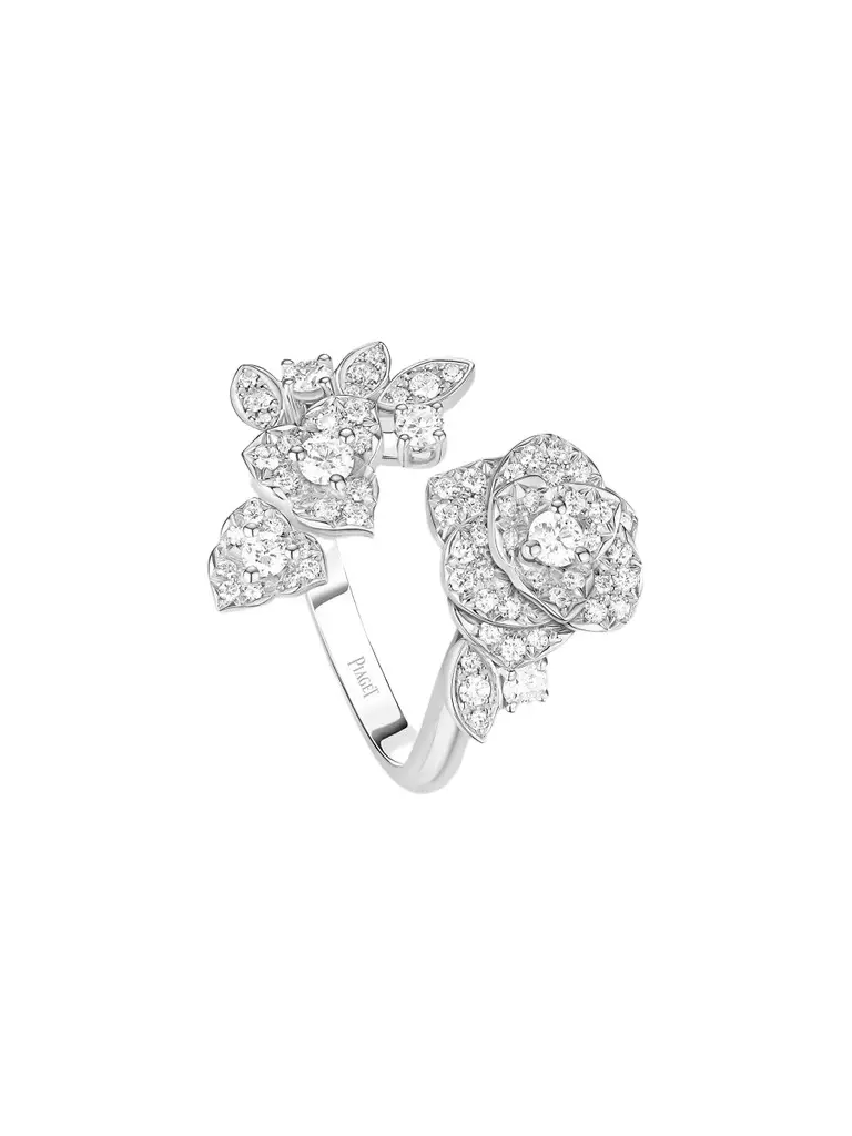 Piaget Women's Rose 18K White Gold & 0.62 TCW Diamond Bypass Ring