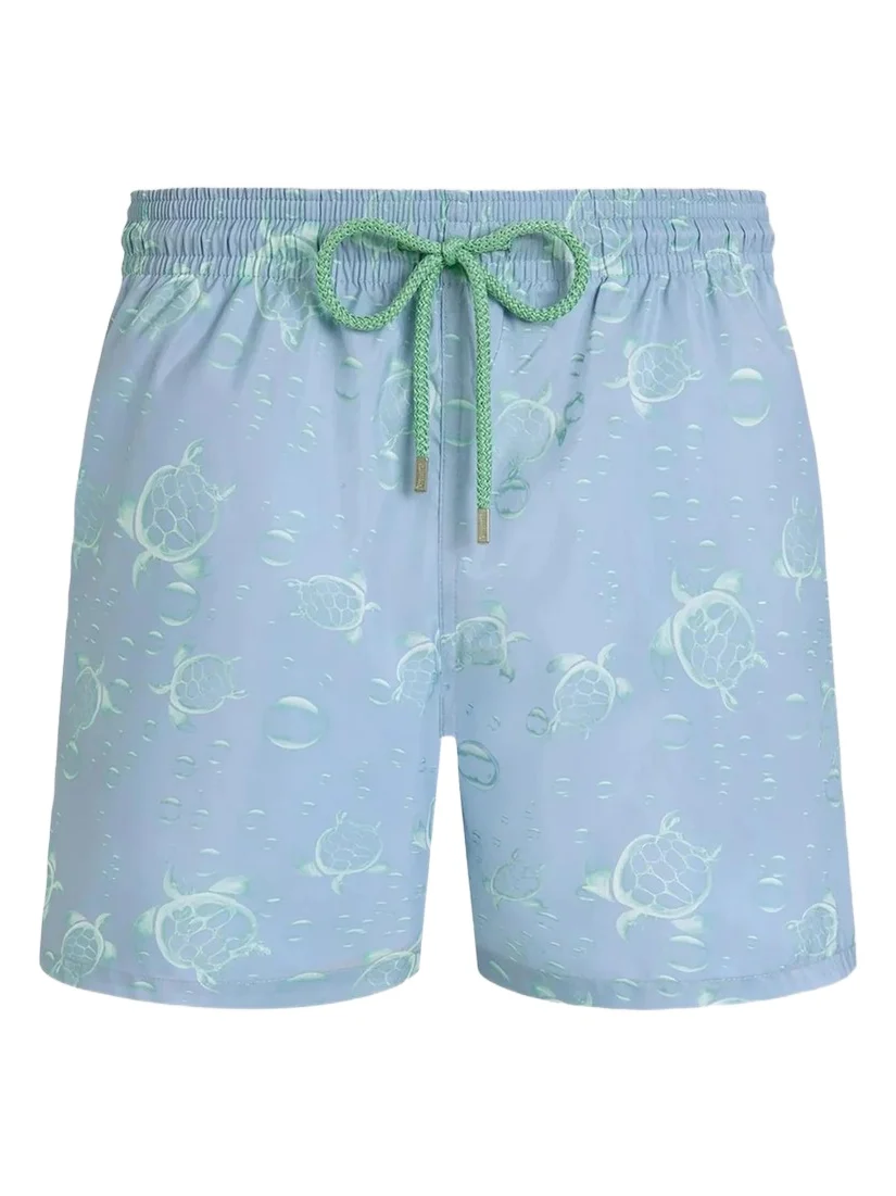 Vilebrequin Men's Bubbles Turtles 3D Print Swim Shorts