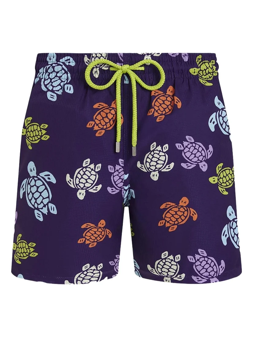 Vilebrequin Men's Tortues Multicolores Micro Perforated Swim Shorts