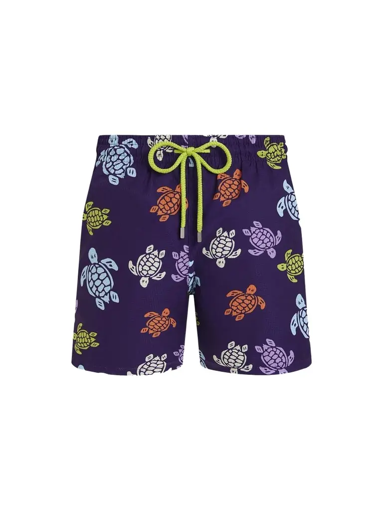 Vilebrequin Men's Tortues Multicolores Micro Perforated Swim Shorts