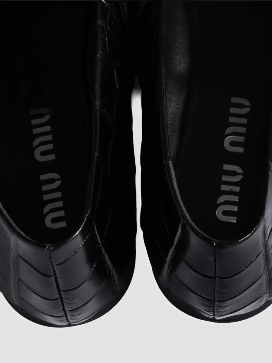 Miu Miu Women's Croco-Print Leather Ballerinas | Thumbnail 3 Miu Miu Women's Croco-Print Leather Ballerinas | Thumbnail 3