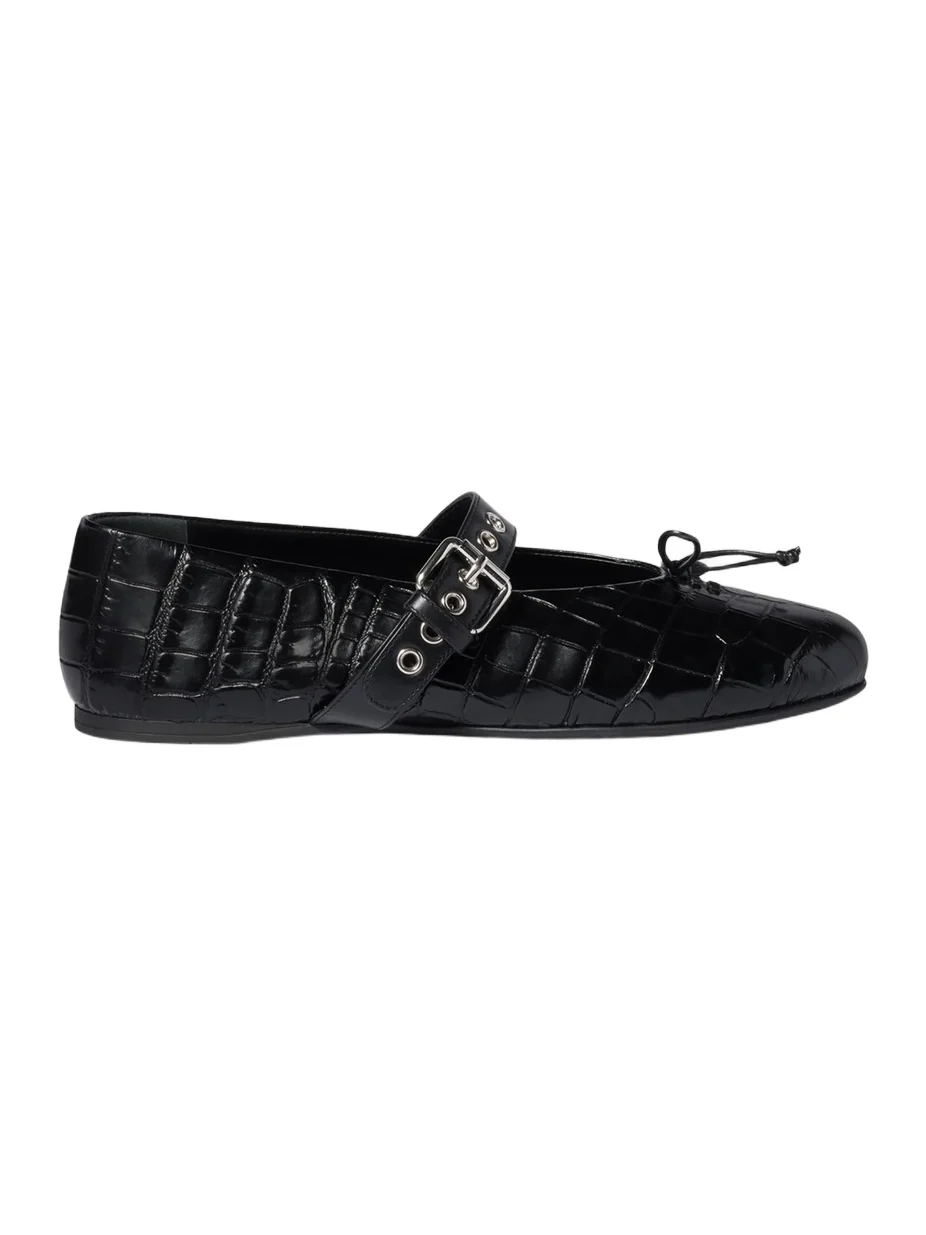 Miu Miu Women's Croco-Print Leather Ballerinas