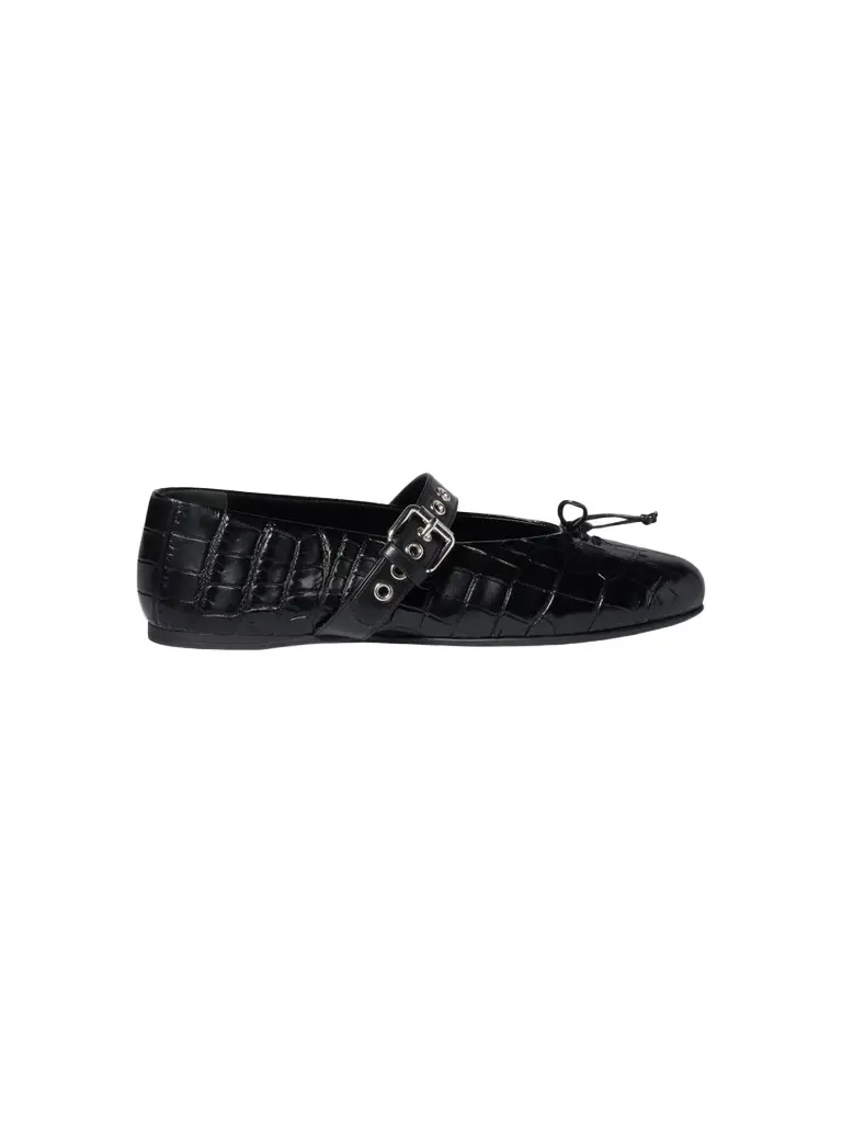 Miu Miu Women's Croco-Print Leather Ballerinas