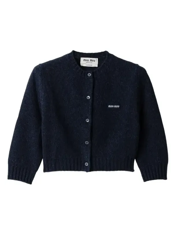Women's Wool and Cashmere Cardigan - Blue Women's Wool and Cashmere Cardigan - Blue