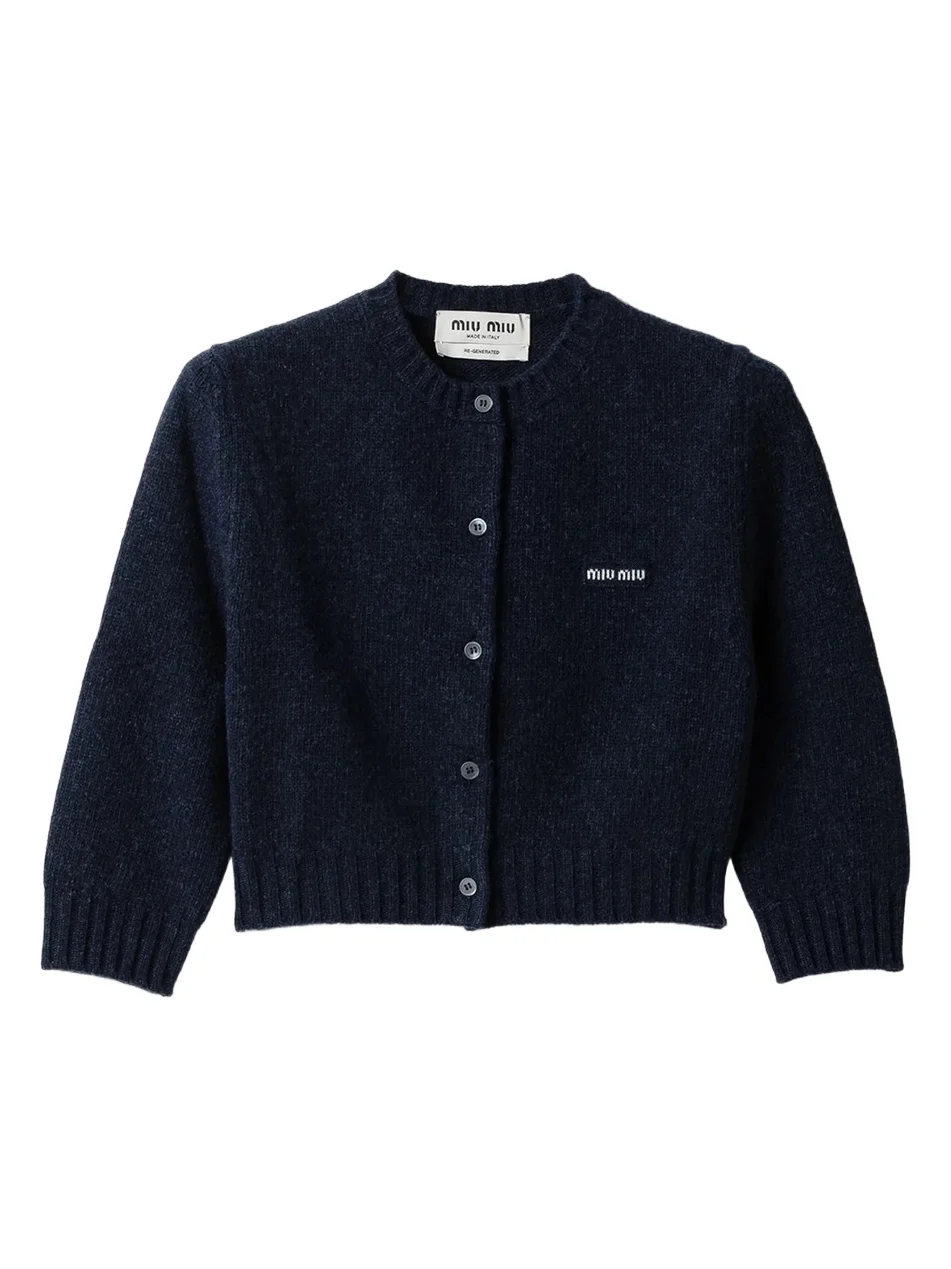 Miu Miu Women's Wool and Cashmere Cardigan - Blue