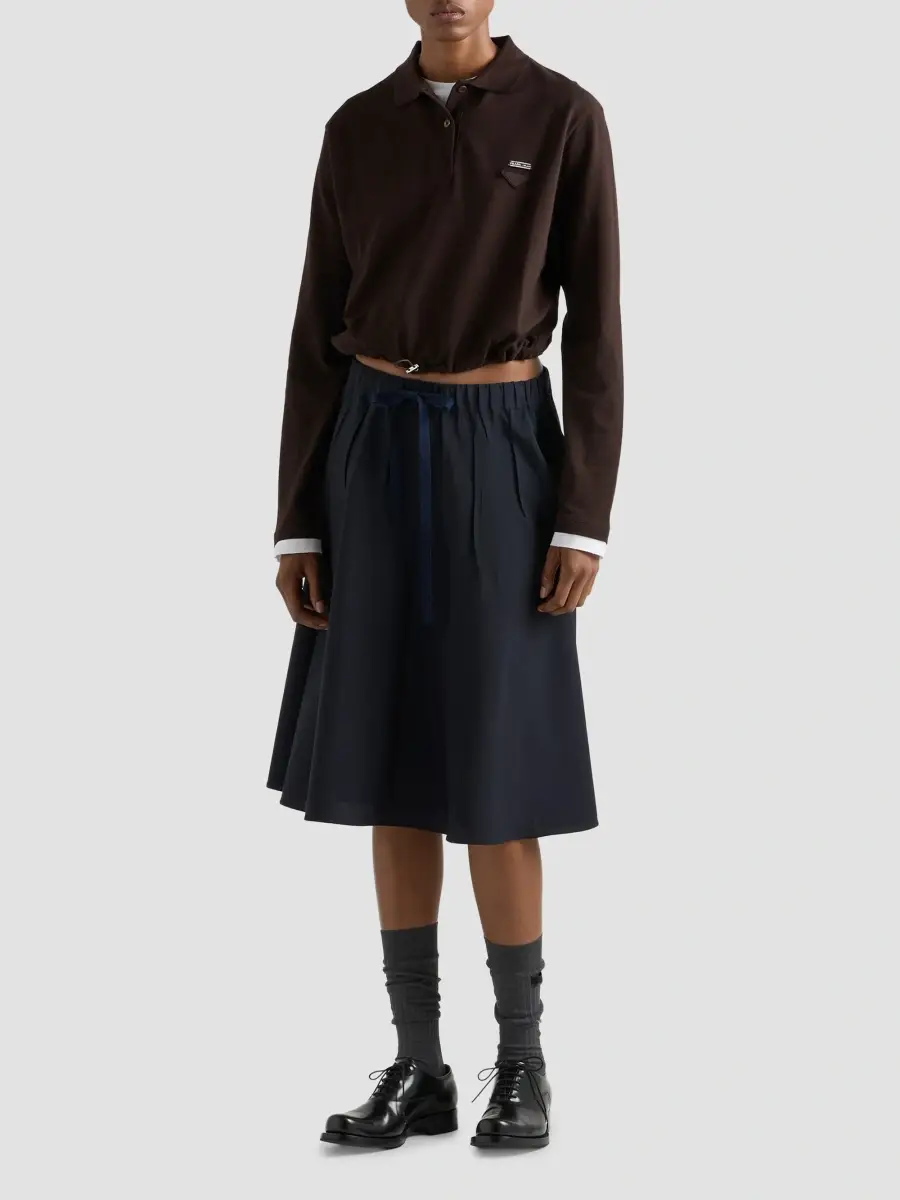 Prada Women's Piqué and Jersey Polo Shirt | Thumbnail 2