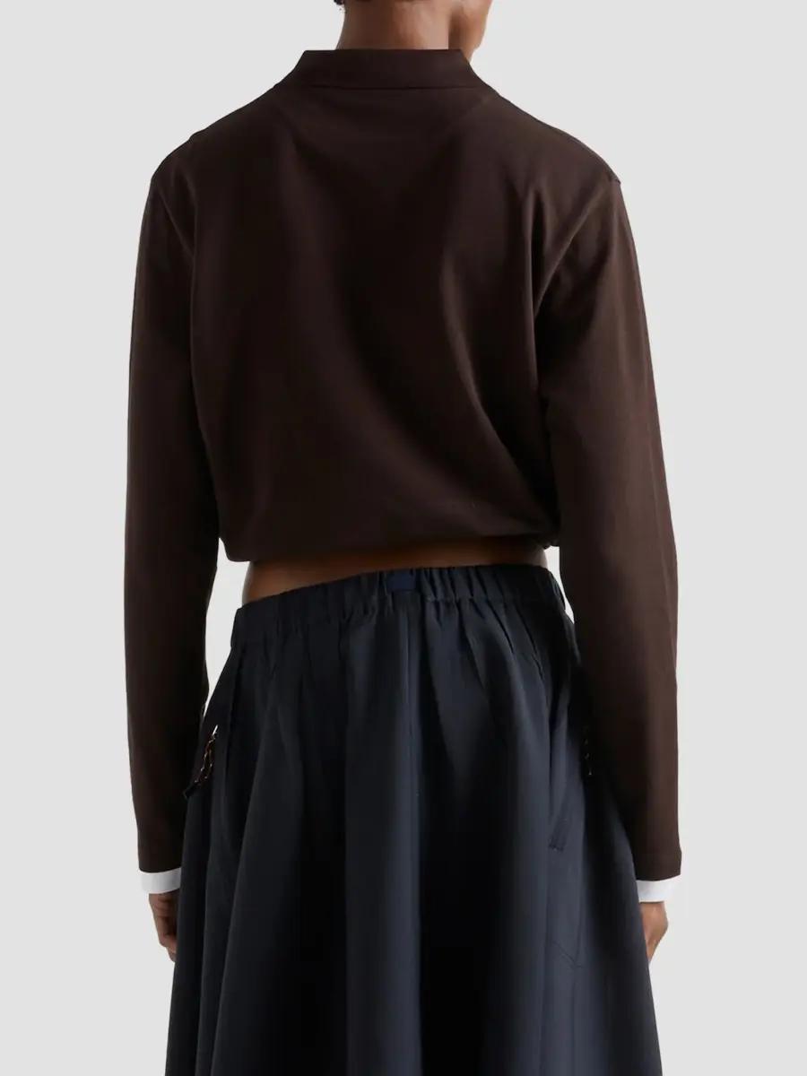 Prada Women's Piqué and Jersey Polo Shirt | Thumbnail 4