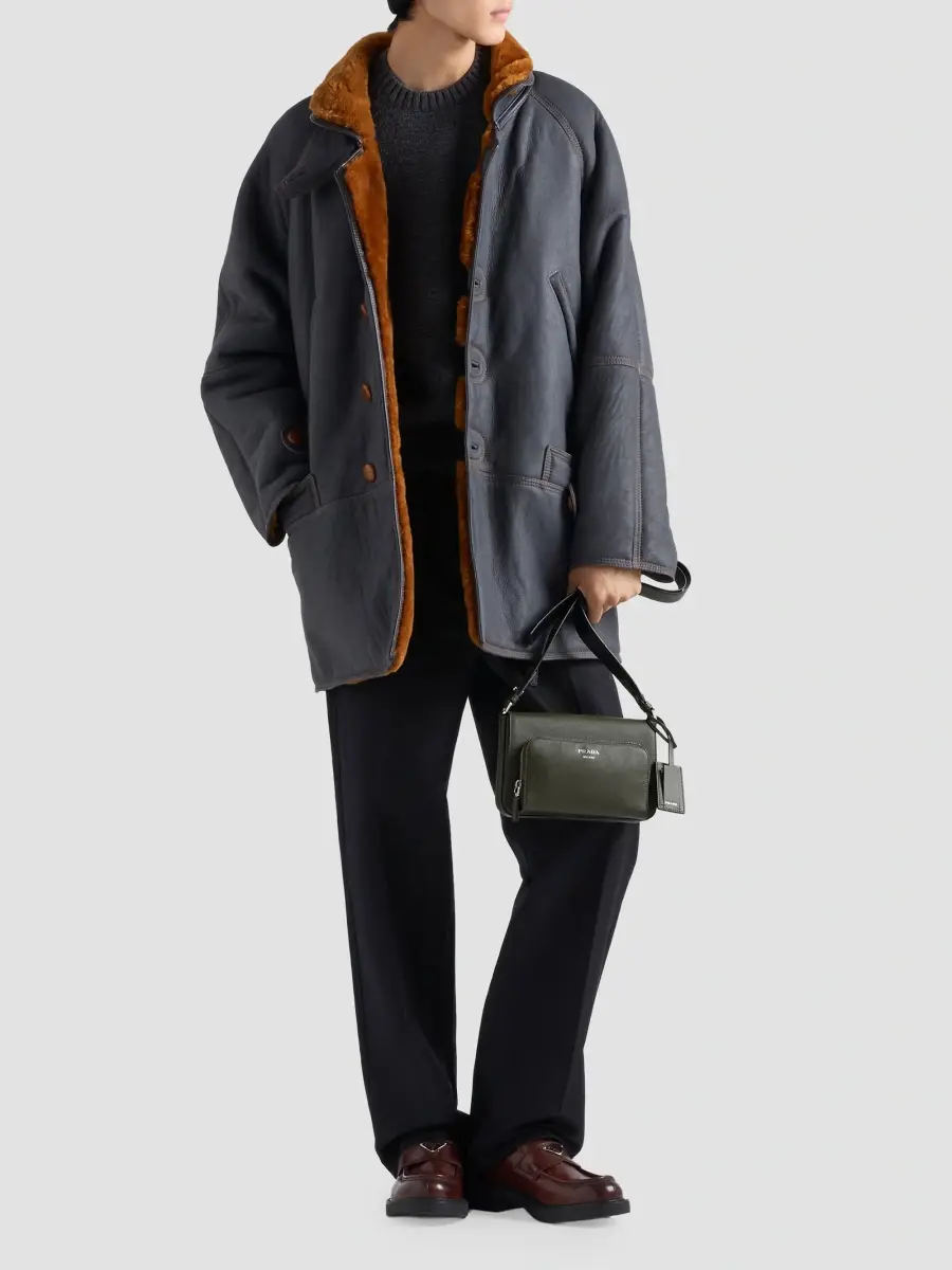 Prada Men's Saffiano Leather Shoulder Bag | Thumbnail 2