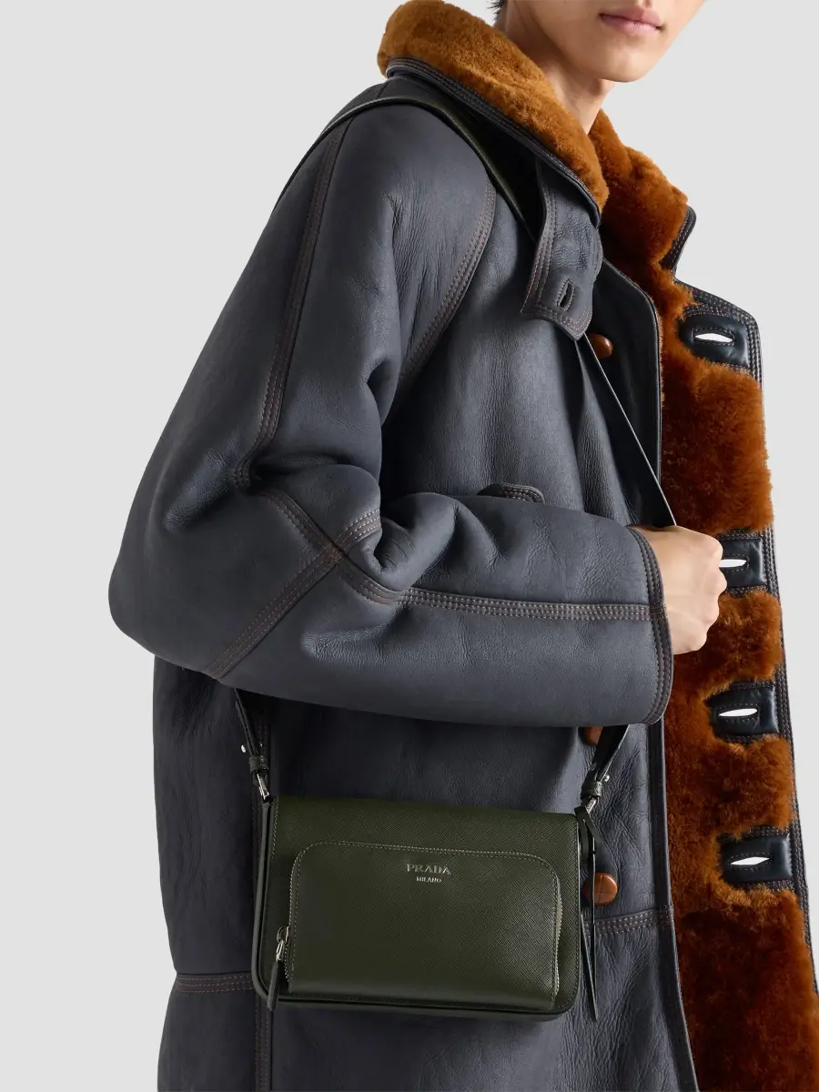 Prada Men's Saffiano Leather Shoulder Bag | Thumbnail 3