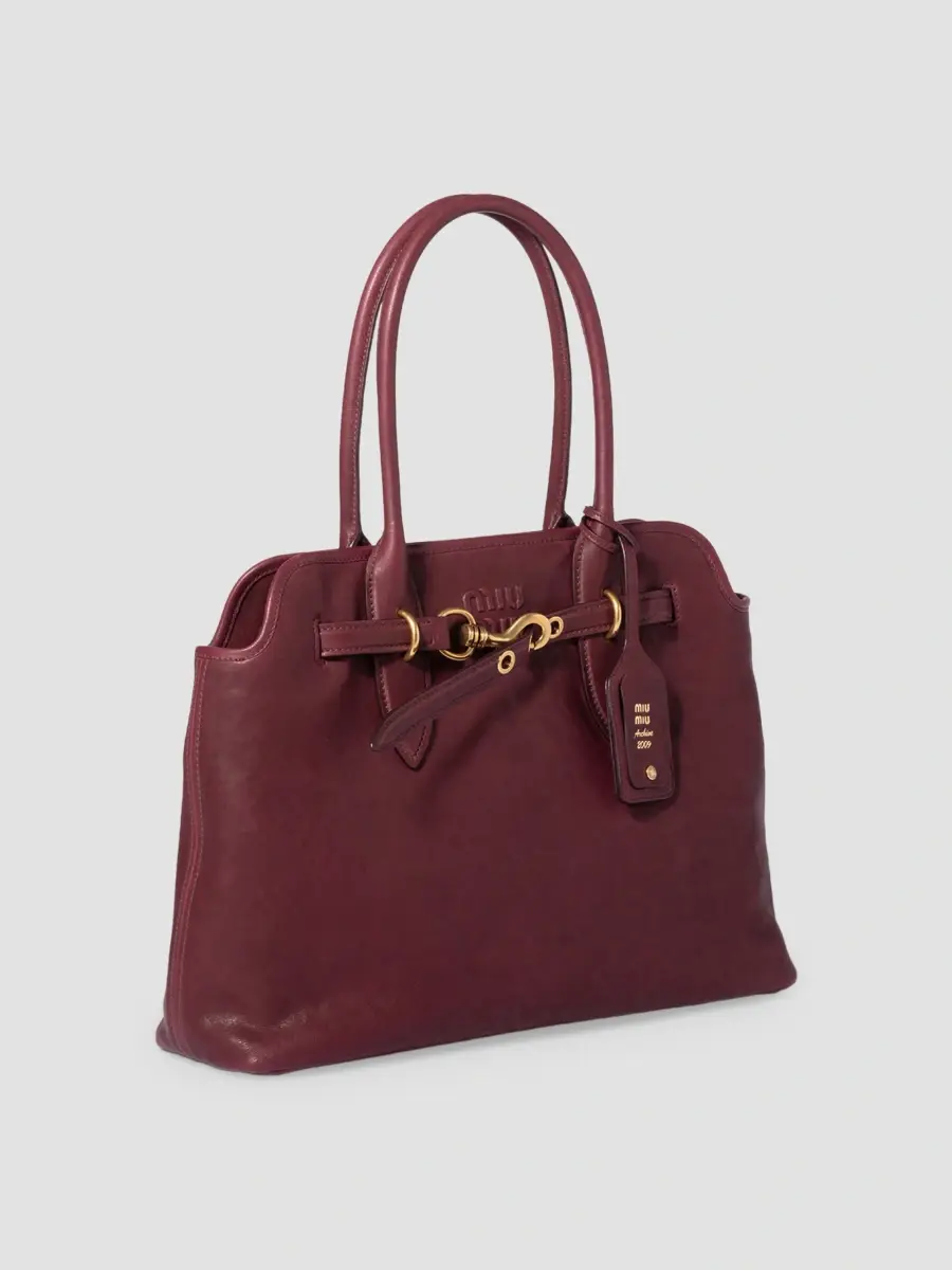 Miu Miu Women's Aventure Nappa Leather Shoulder Bag | Thumbnail 2 Miu Miu Women's Aventure Nappa Leather Shoulder Bag | Thumbnail 2
