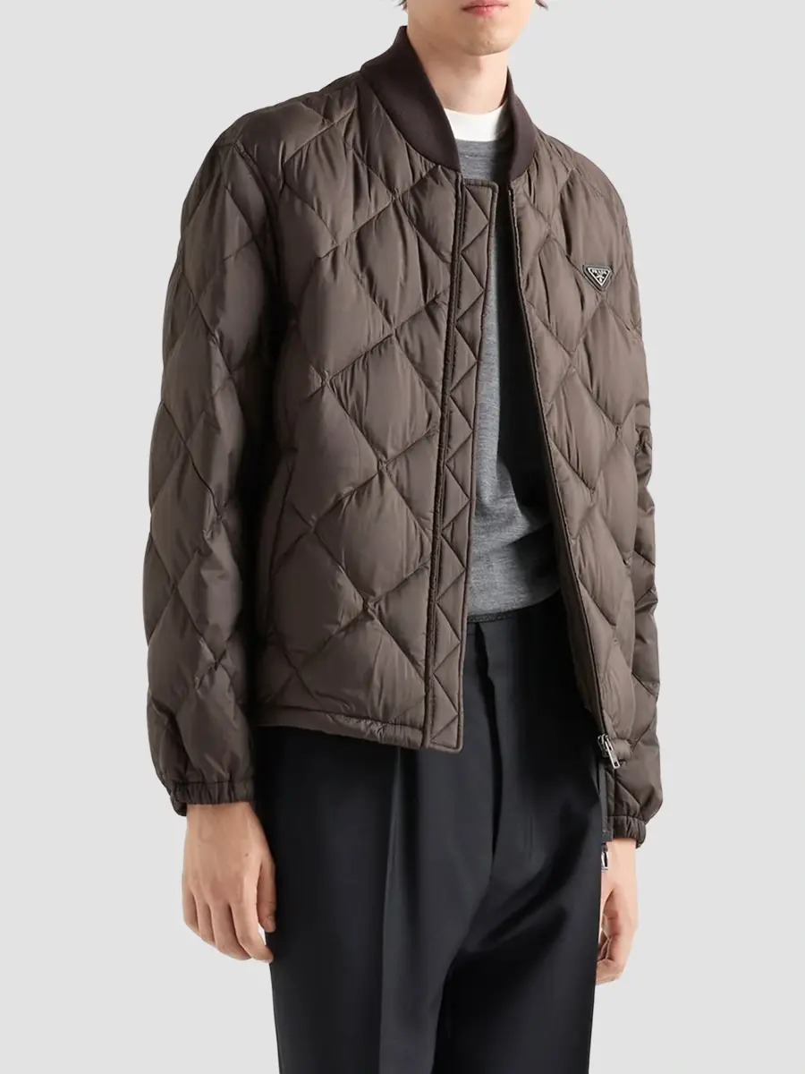 Prada Men's Short Technical Fabric Down Jacket | Thumbnail 2